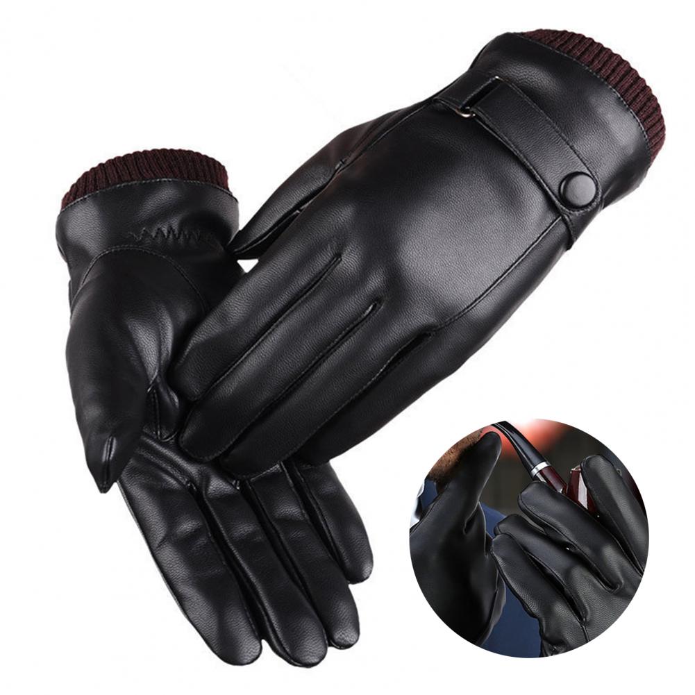 Winter Glove Insulated - قفازات شتوية من الجلد الصناعي بأصابع
