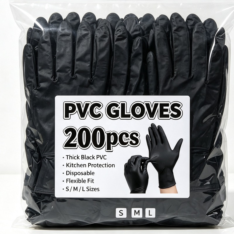 Latex Disposable Glove - قفازات سوداء للاستخدام مرة واحدة للجنسين