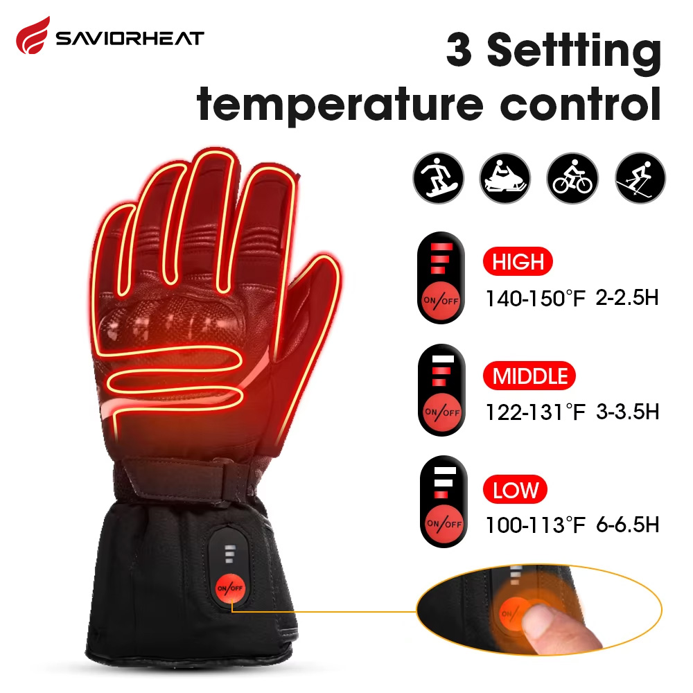 Heat Resistant Glove - قفازات للدراجات النارية تعمل بالتسخين الحراري