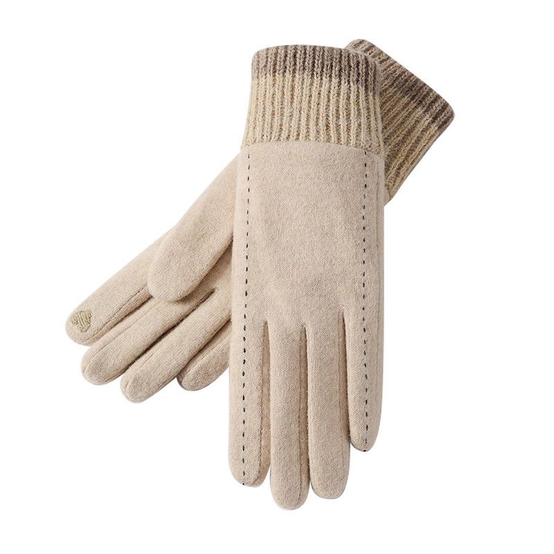 Wool Glove Lined - قفازات شتوية جديدة للنساء، مقاومة للرياح،