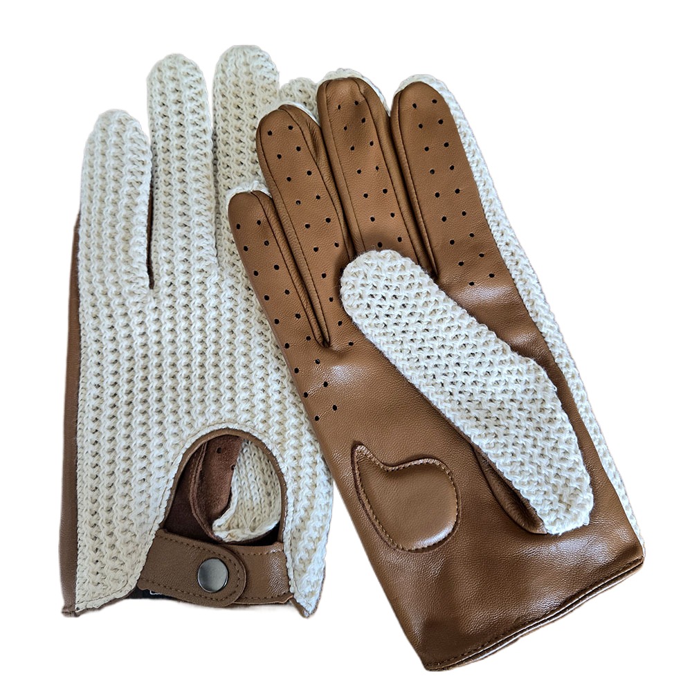 Leather Driving Glove - قفازات رجالية جديدة من الجلد الطبيعي