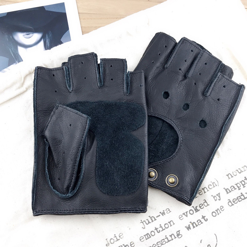قفازات جلدية نصفية للرجال والن - مراجعة Leather Driving Glove وسعره