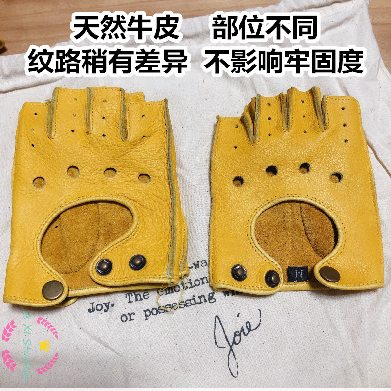 قفازات جلدية نصفية للرجال والن - مراجعة Leather Driving Glove وسعره