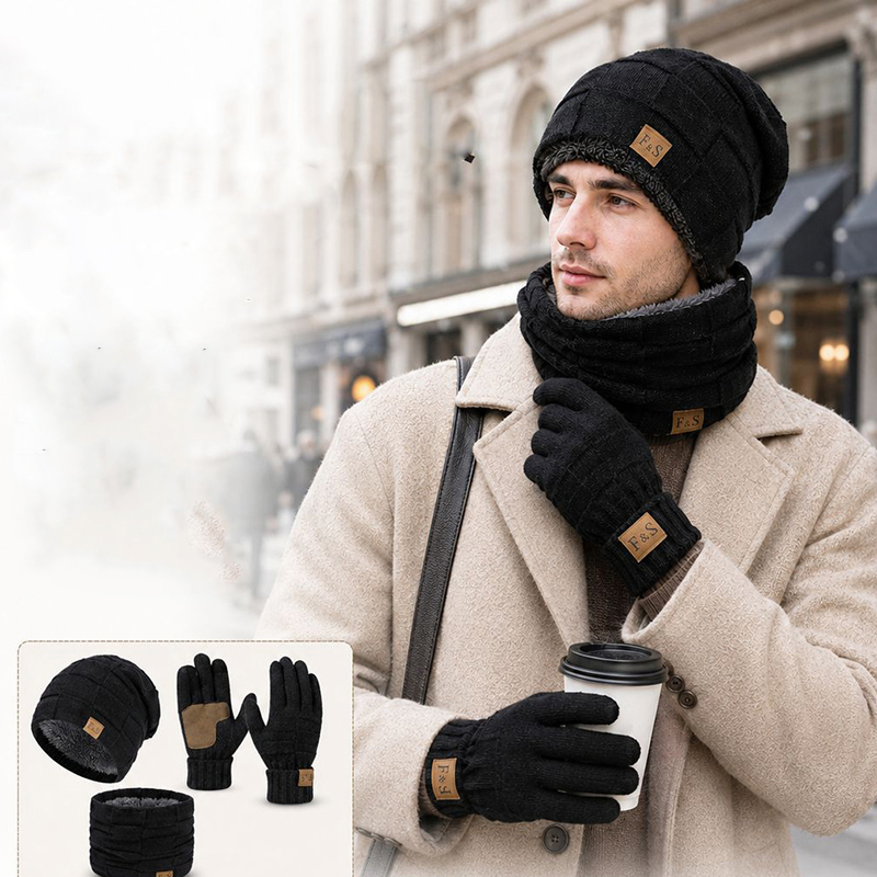 طقم قبعة وشال وقفازات شتوية دا - مراجعة Wool Glove Lined وسعره