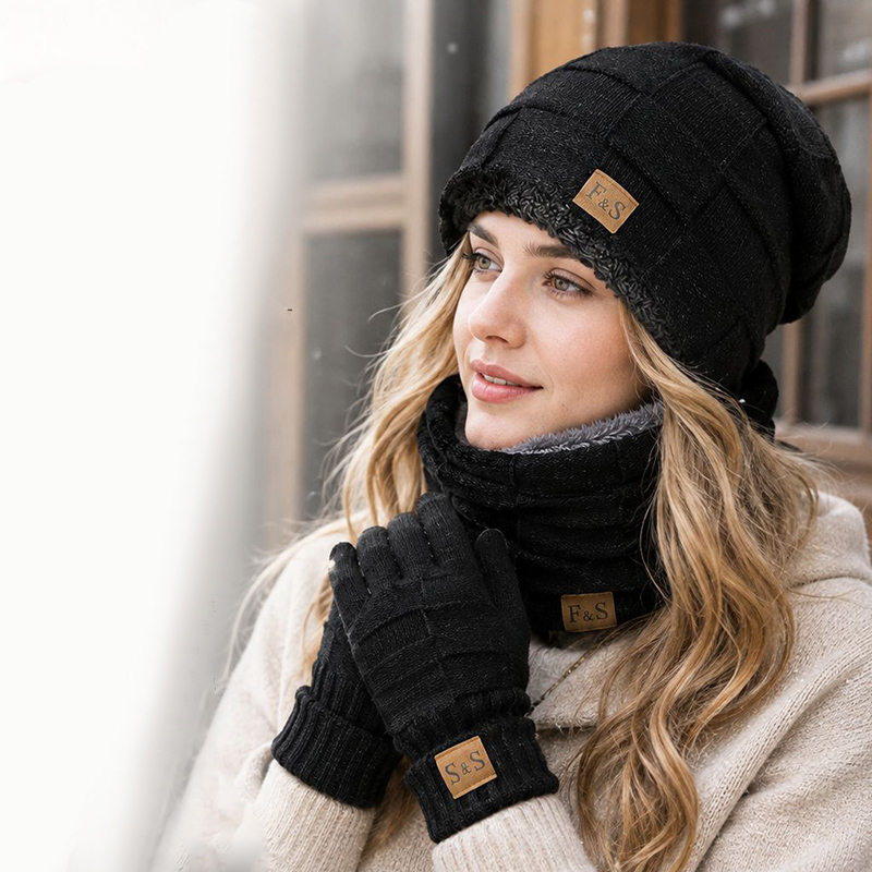 طقم قبعة وشال وقفازات شتوية دا - مراجعة Wool Glove Lined وسعره