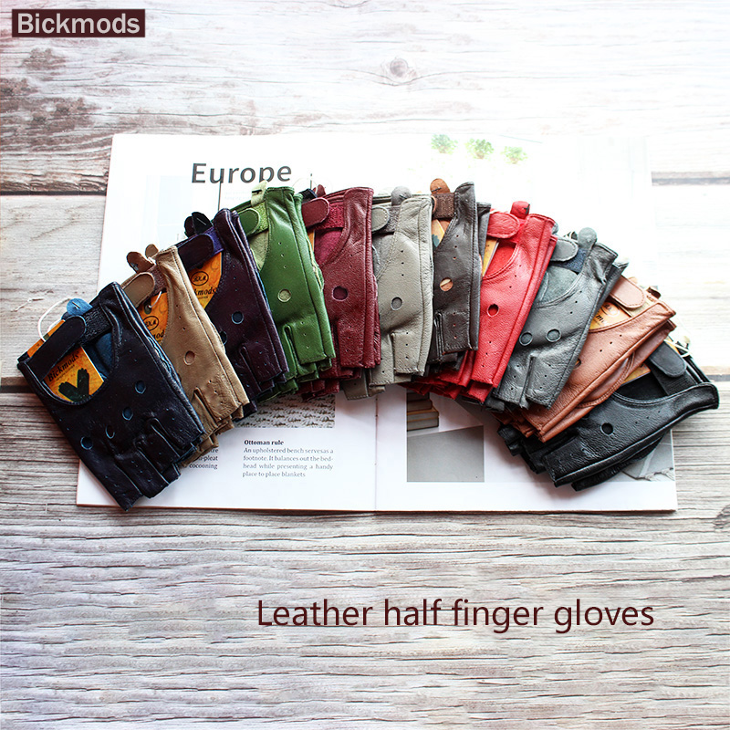 جديد المرأة جلد الغنم نصف اصبع - مراجعة Leather Driving Glove وسعره