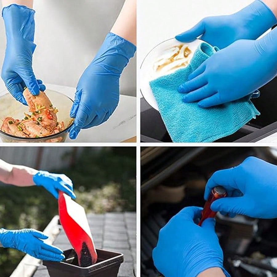 100 قطعة من قفازات النتريل الم - مراجعة Rubber Glove Cleaning وسعره