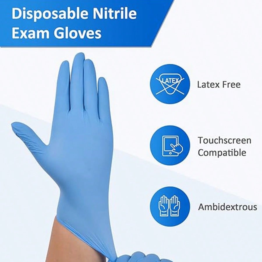 100 قطعة من قفازات النتريل الم - مراجعة Rubber Glove Cleaning وسعره