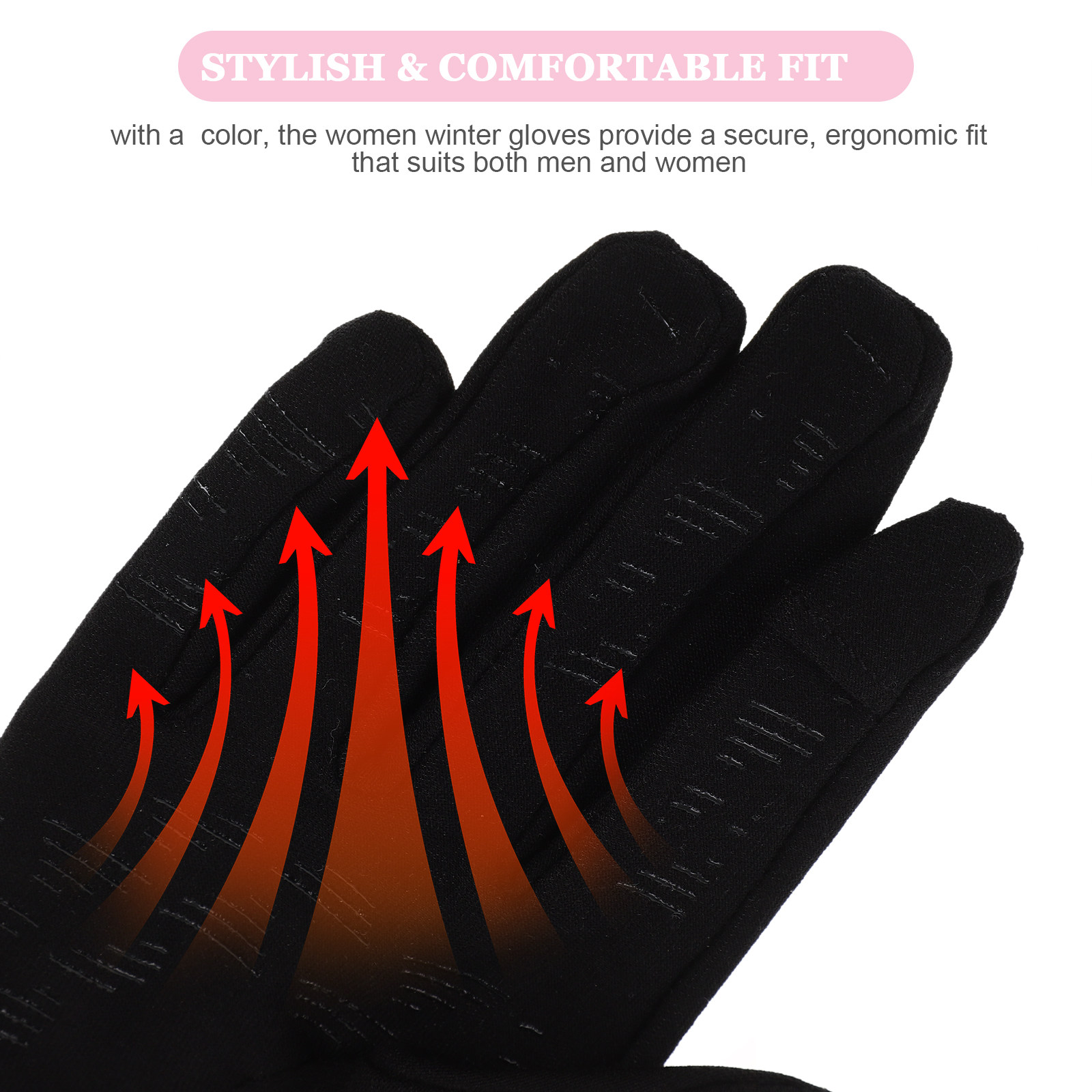 قفازات تزلج نسائية سوداء مقاس  - مراجعة Winter Glove Insulated وسعره