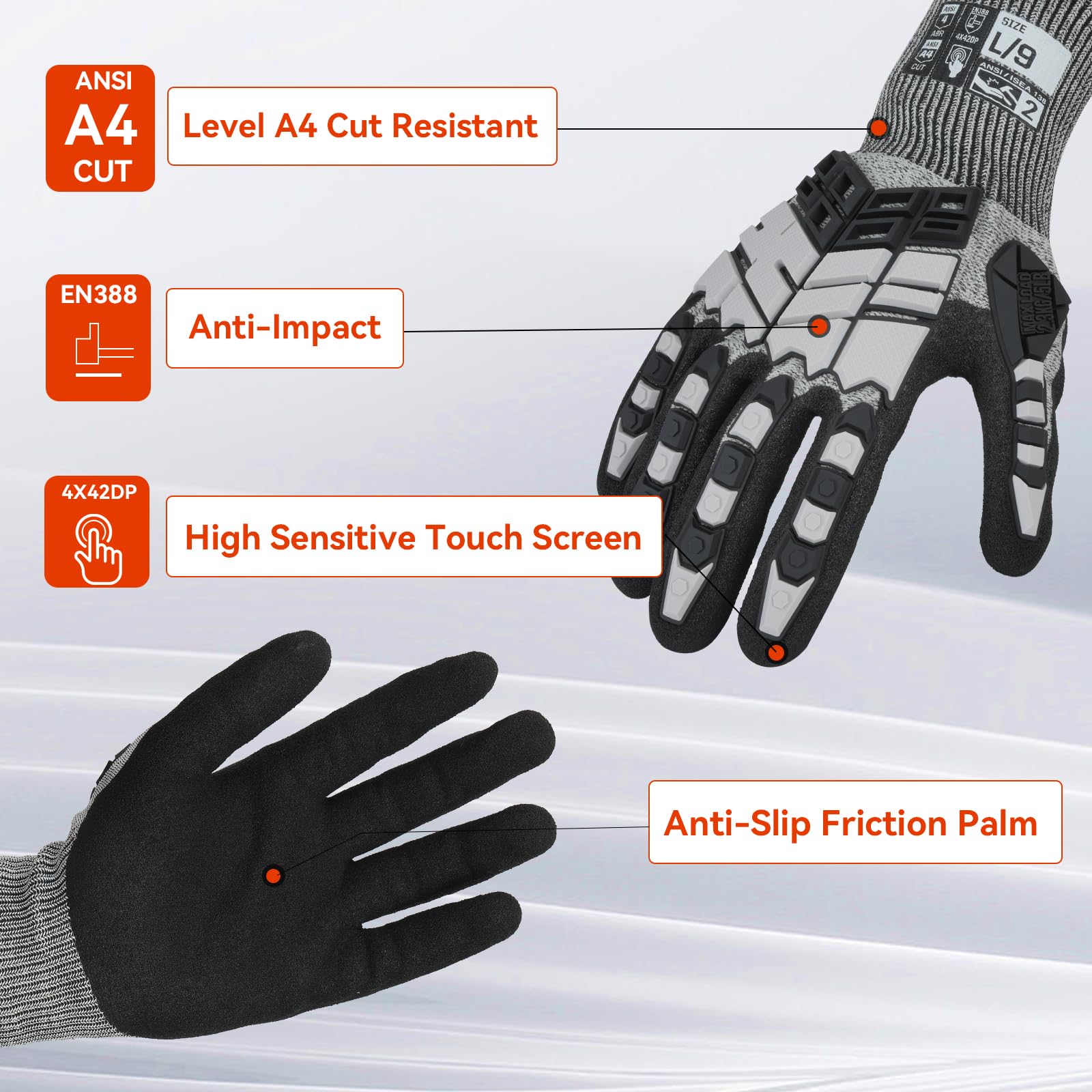 قفازات مضادة للصدمات مع حماية  - مراجعة Work Glove Impact وسعره