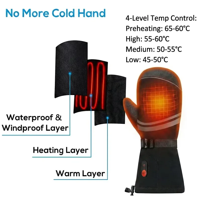 قفازات تدفئة معصم قابلة للشحن  - مراجعة Ski Glove Waterproof وسعره